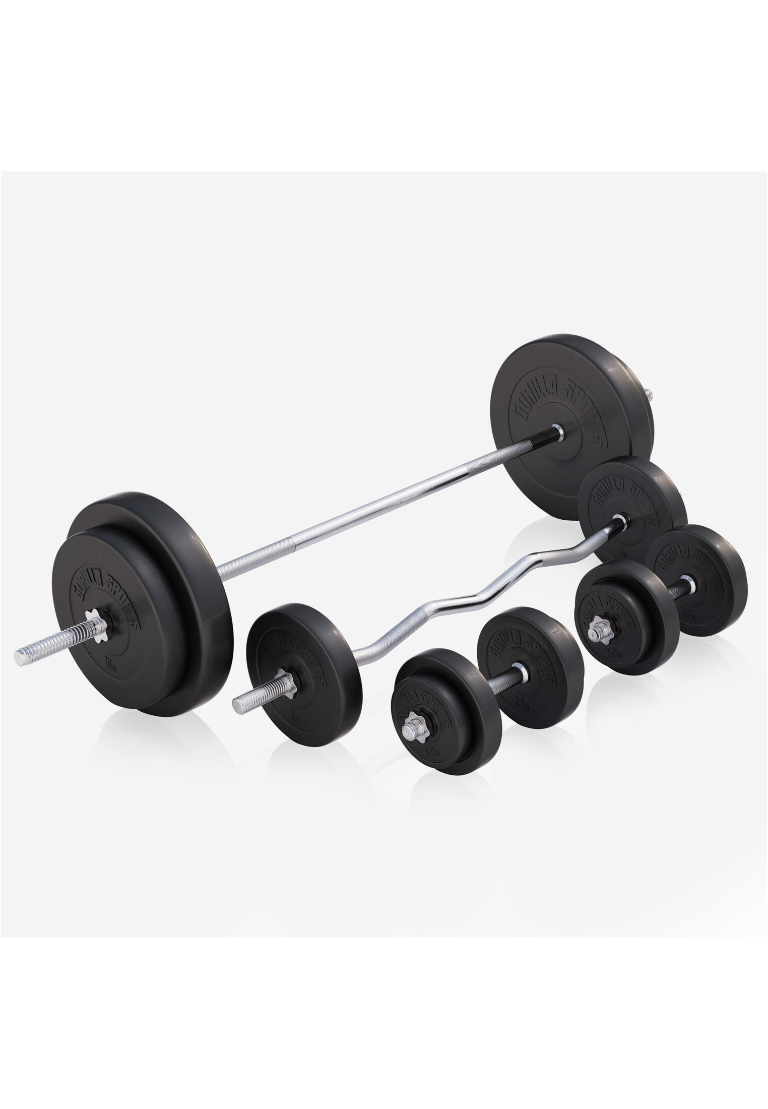 Halterbank zwart met 100 kg halterset - Fitnessbank - Verstelbaar 2/7