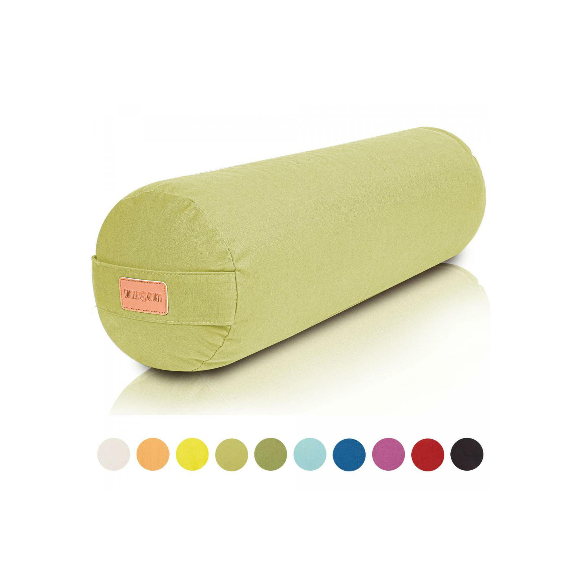 GORILLA SPORTS Yoga Bolster - Groen - 65 x 20 cm - Yoga kussen - Rond