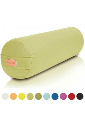 Yoga bolster - groen - 65 x 20 cm - yoga kussen - rond