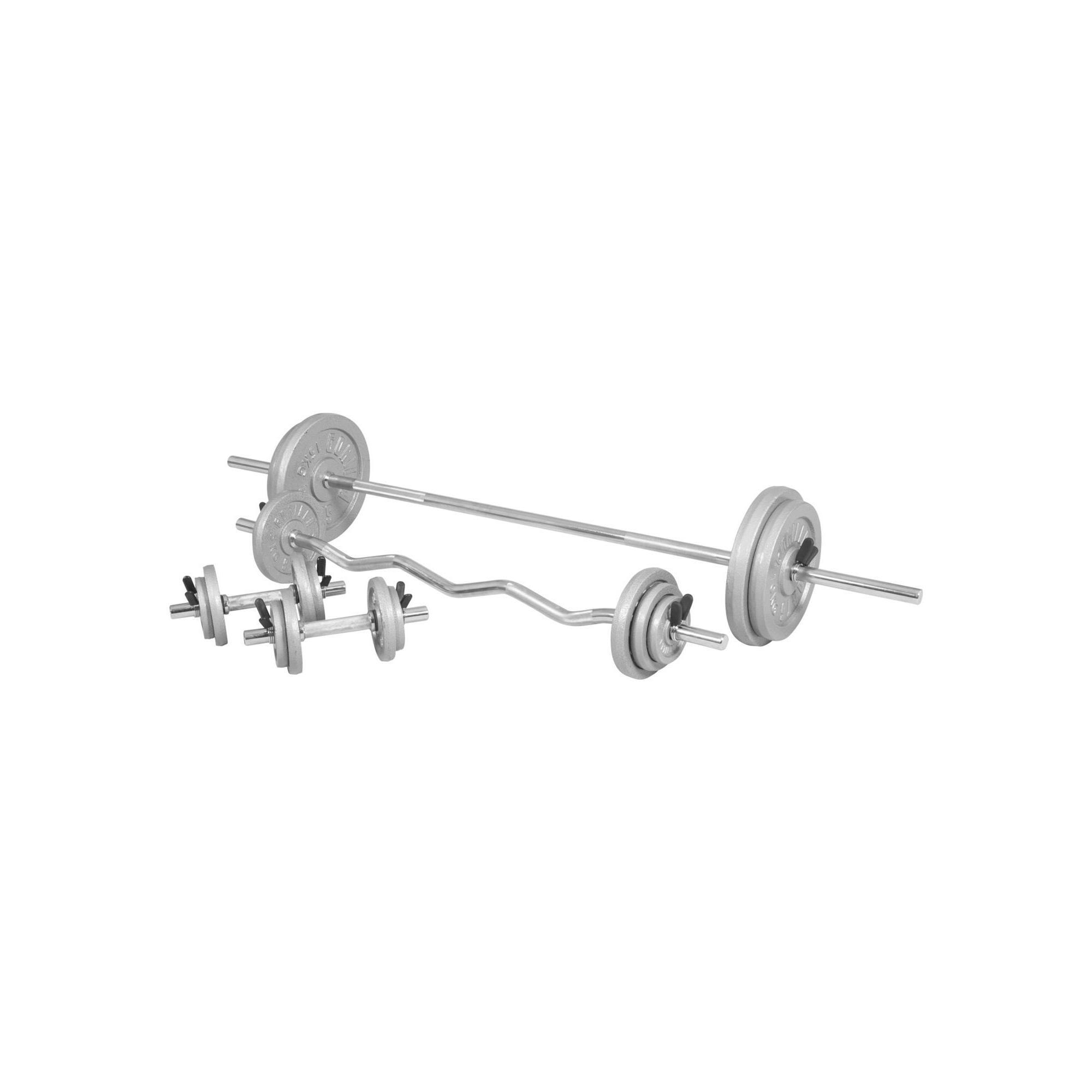 Conjunto de halteres com fecho de mola em ferro fundido 108 kg