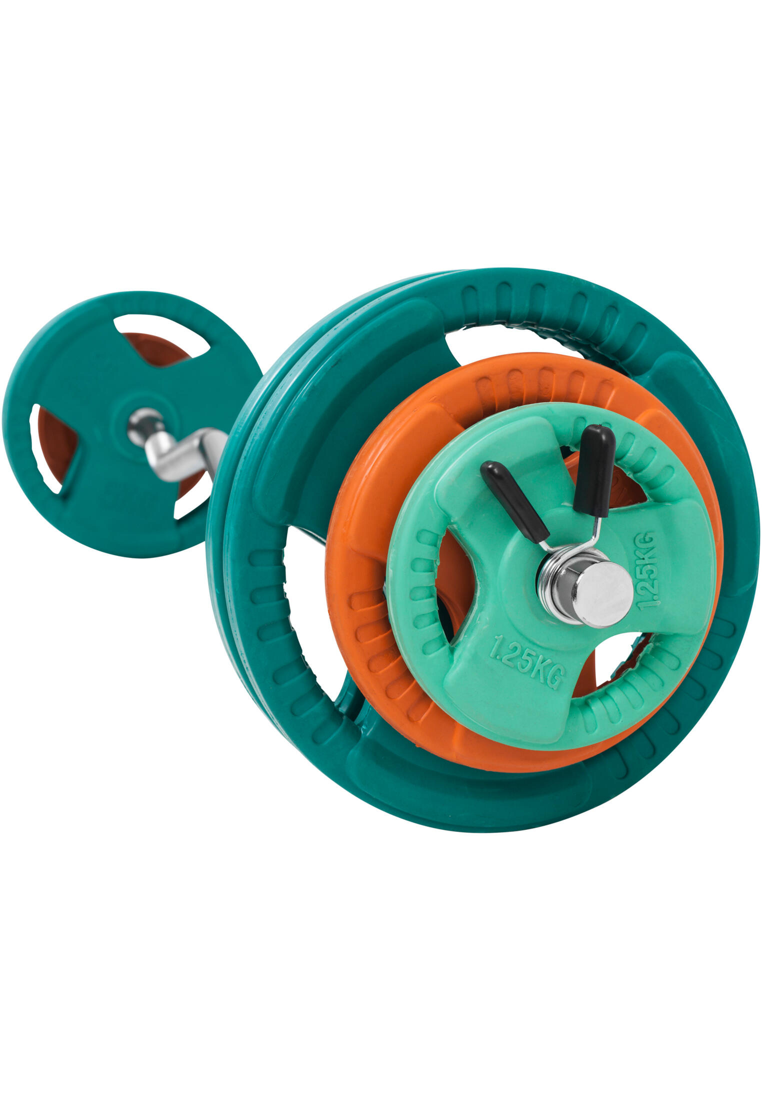 KIT 35KG AVEC POIDS EN CAOUTCHOUC GRIP ET BARRE CURL | DIAMETRE 30/31MM | MUSCUL 3/7
