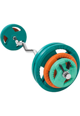 Ez-curlset 35 kg halters met gewichten - gripper gietijzer - rubber coating -