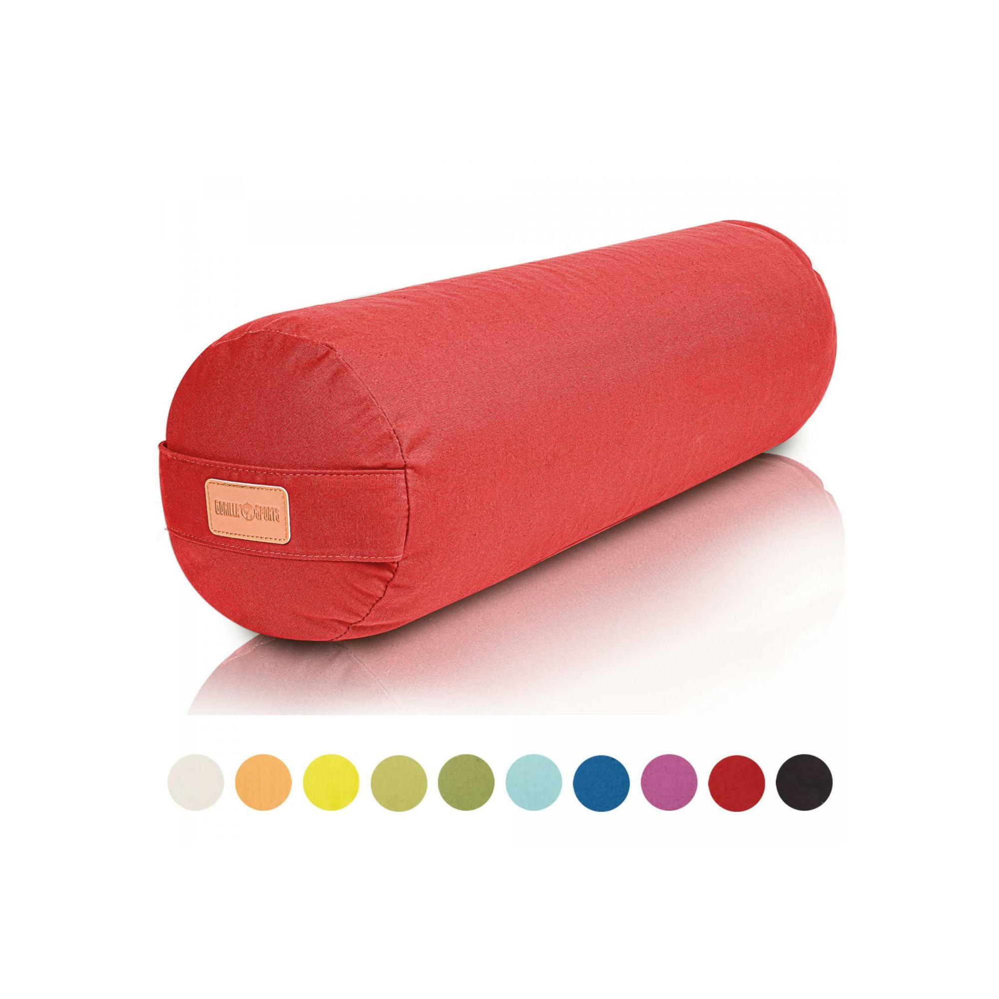 Gorilla Sports - Traversin De Yoga | Balles D'Épeautre Bio | Coloris Au Choix - Bolster - Noir|rouge|vert - Taille Unique - Decathlon