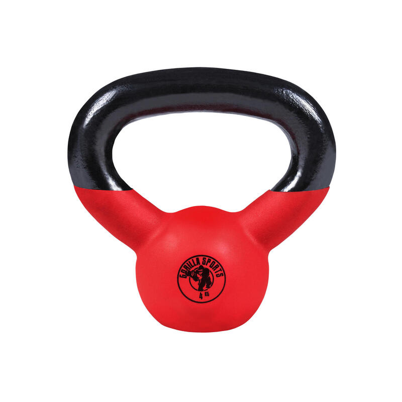 Kit Kettlebell Gorilla Sports Revesitmnento de Goma 4Kg 8Kg 12Kg