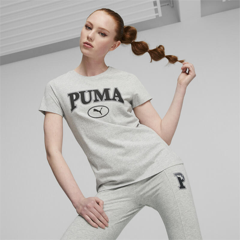 PUMA SQUAD Graphic T-shirt voor dames PUMA Light Gray Heather