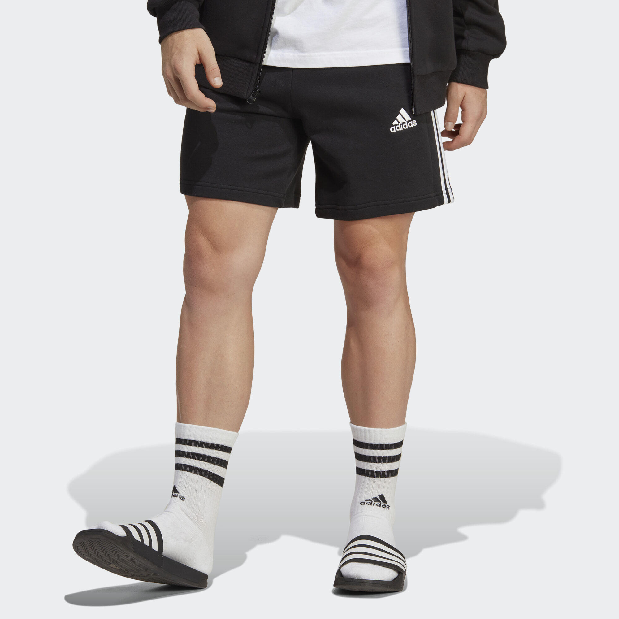 Essentials French Terry 3-Stripes Shorts 1/7