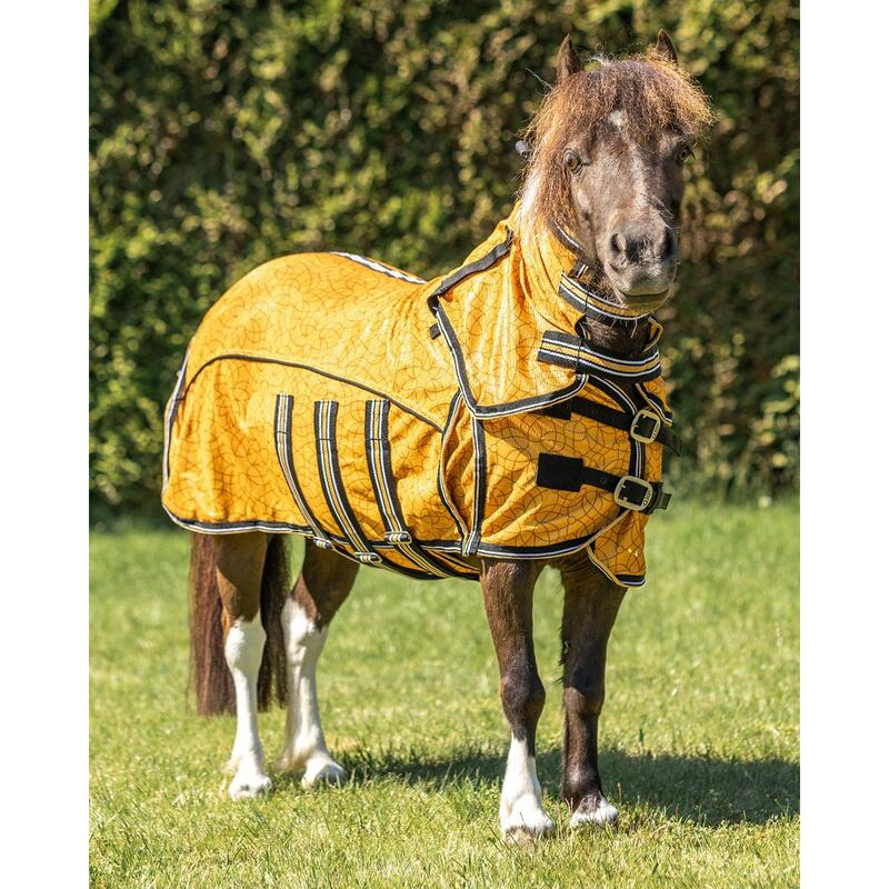 Chemise anti-mouches pour cheval avec cou et bonnet QHP Falabella