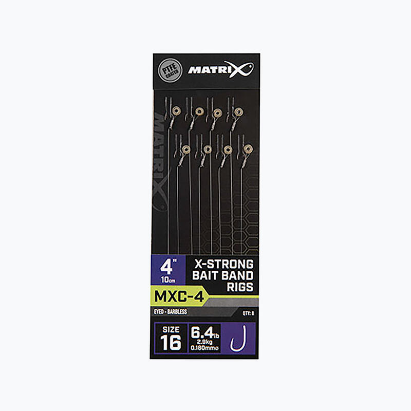 Matrix MXC-4 Maat Weerhaakloze X-Strong Bait Band leaders 8 st.