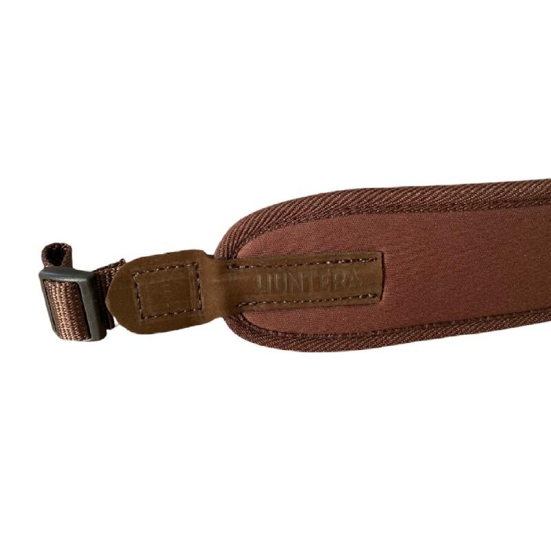 Sangle de fusil HUNTERA HDI101BR marron avec détails en daim – 5,5 x 79–110 cm 2/4
