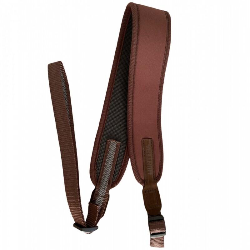 Sangle de fusil HUNTERA HDI101BR marron avec détails en daim – 5,5 x 79–110 cm 1/4