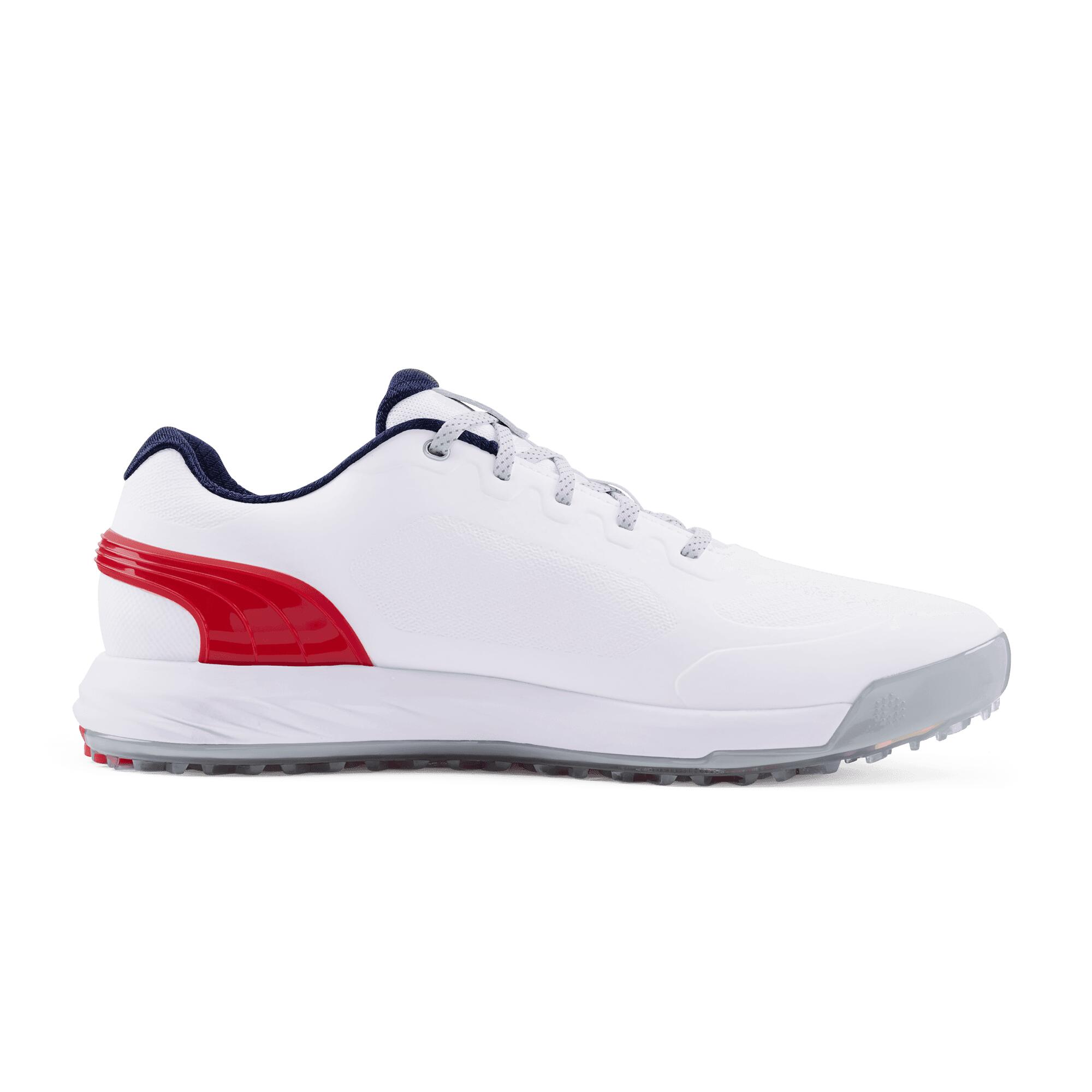 Puma Alphacat Nitro Golf Shoes White/Red/Navy 1/4