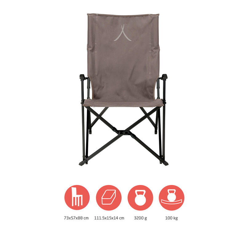 El Tovar Camping Chaise pliante Jardin Outdoor Accoudoirs 100 kg