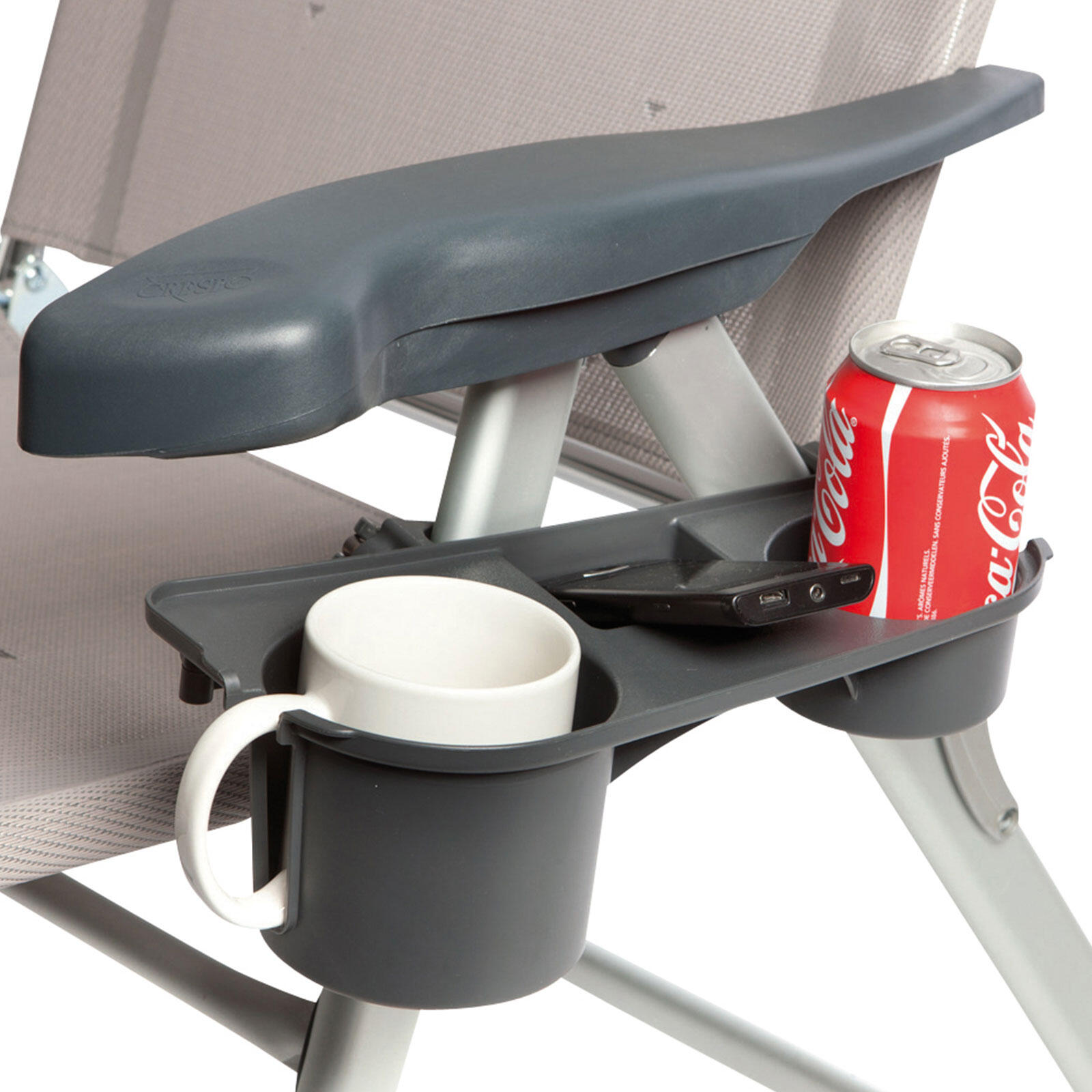 Porte-boissons pour chaise de camping Tablette latérale pliante 2/7