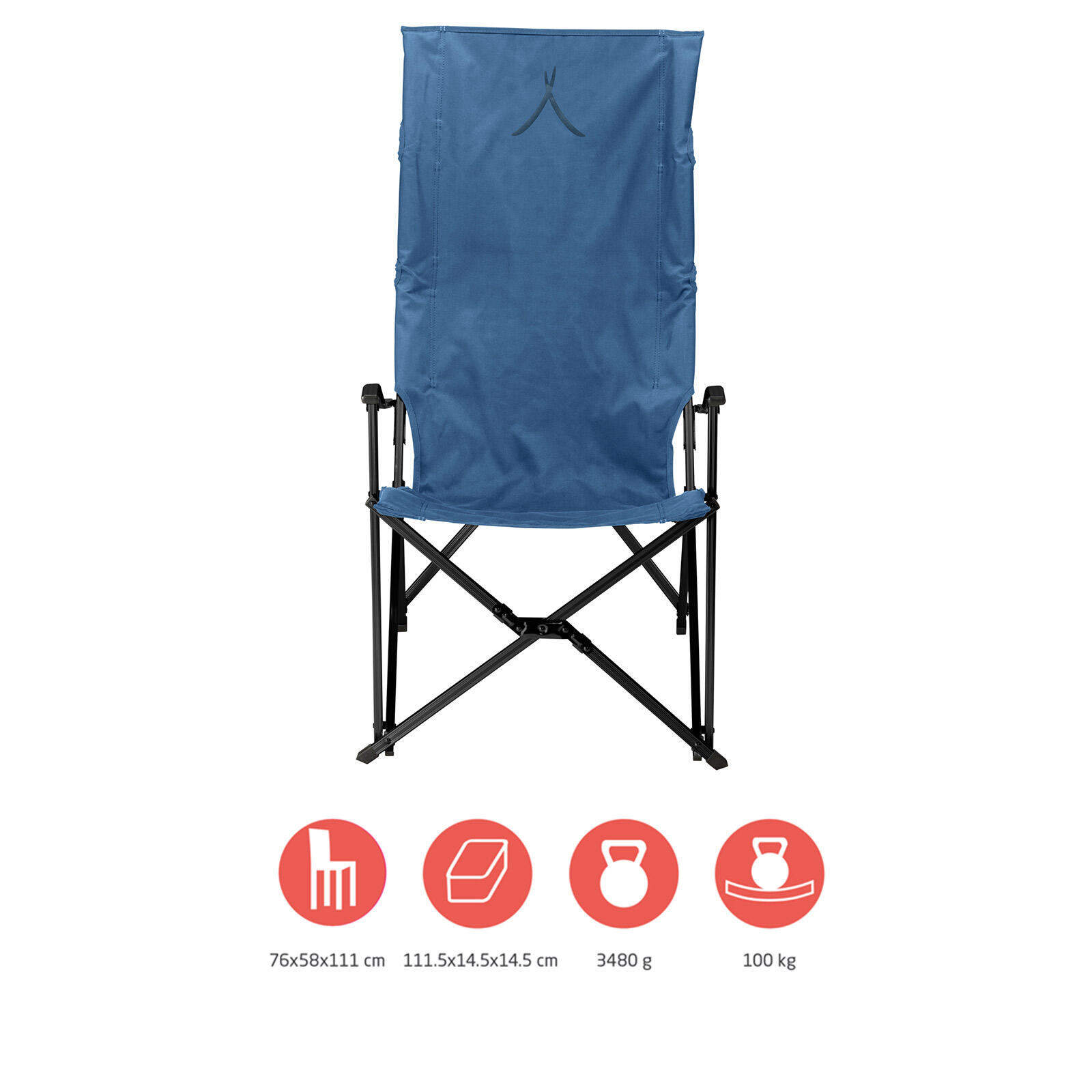 El Tovar respaldo alto silla plegable camping exterior apoyabrazos 100 kg 2/7