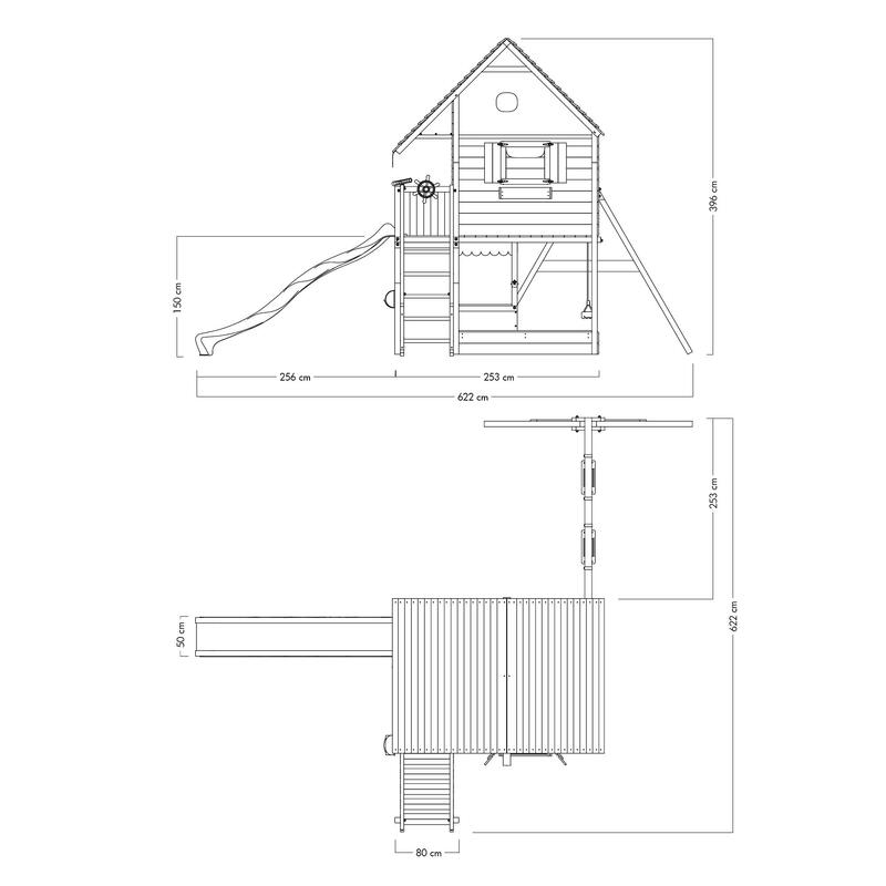 Cabane enfant sur pilotis Smart RiverHouse vert