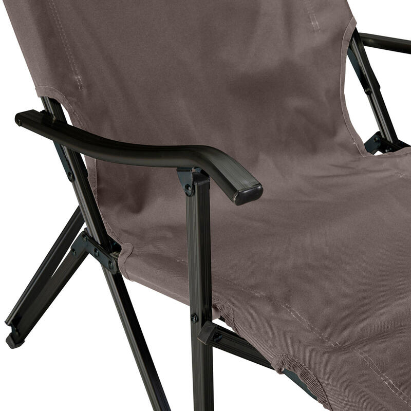 El Tovar Chaise à haut dossier Lounger Camping pliante Accoudoirs Alu 100 kg