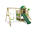 Spielturm Klettergerüst JazzyJungle mit Schaukel & grüner Rutsche FATMOOSE