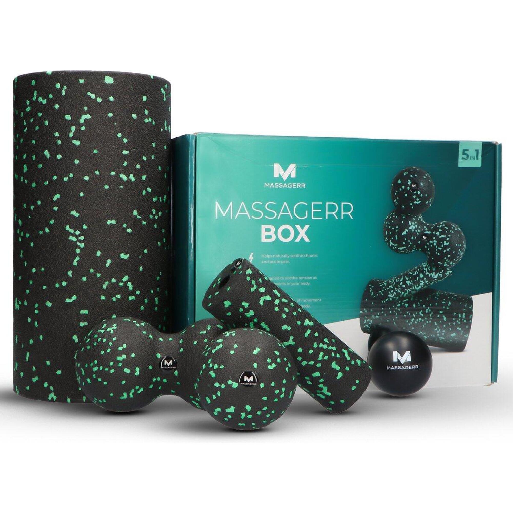 Massagerr - Ensemble De Rouleau En Mousse Avec Balles De Massage - Massage Ballon - Rouleau De Massage - Vert - Taille Unique - Decathlon
