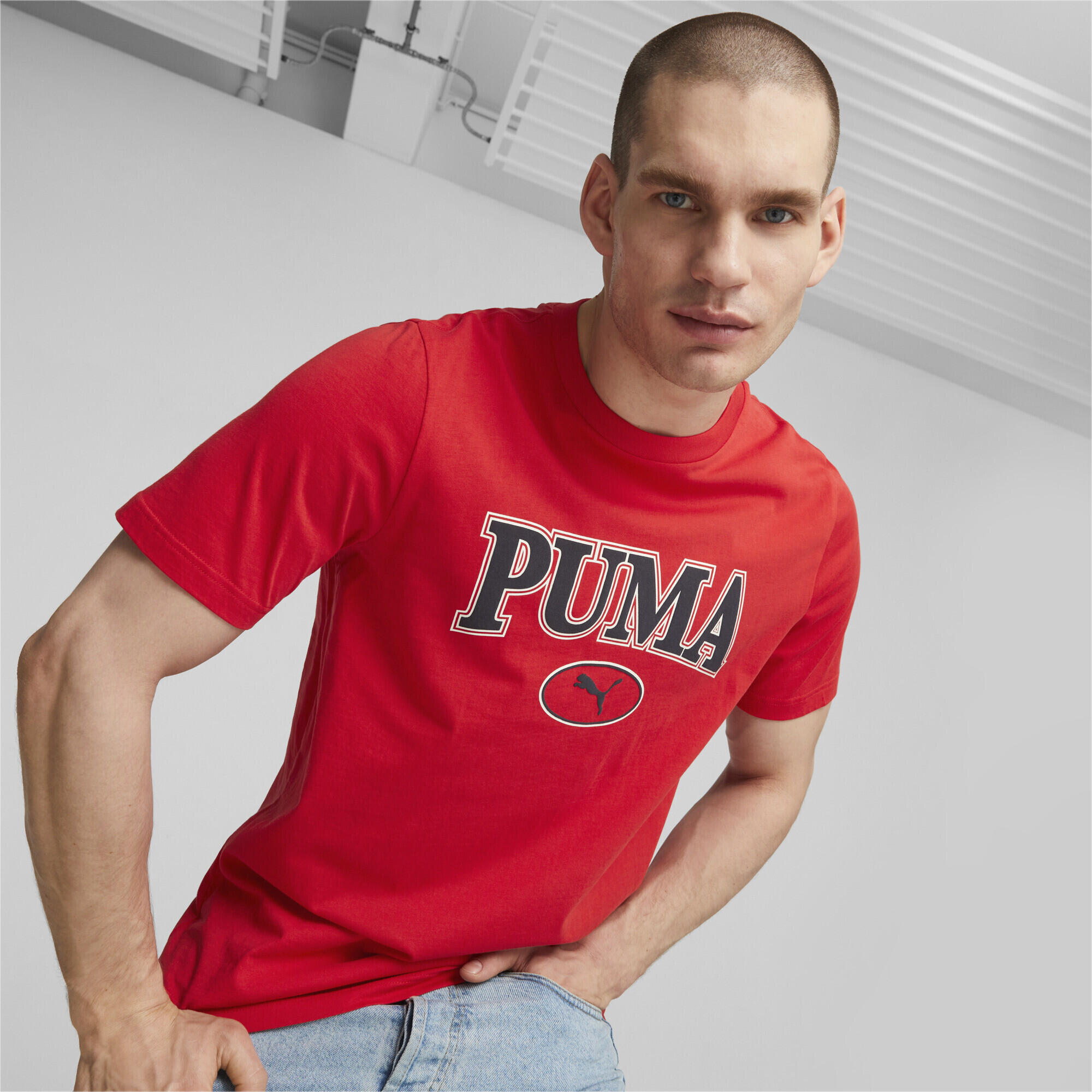 T-Shirt Homem Puma Squad Vermelho 2/5
