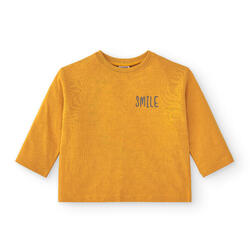 Charanga Camiseta de bebé básica en color mostaza smile