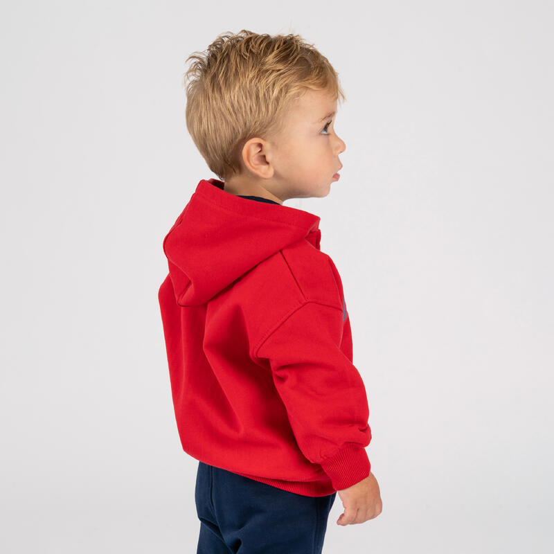 Sudadera cremallera Bebés rojo capucha