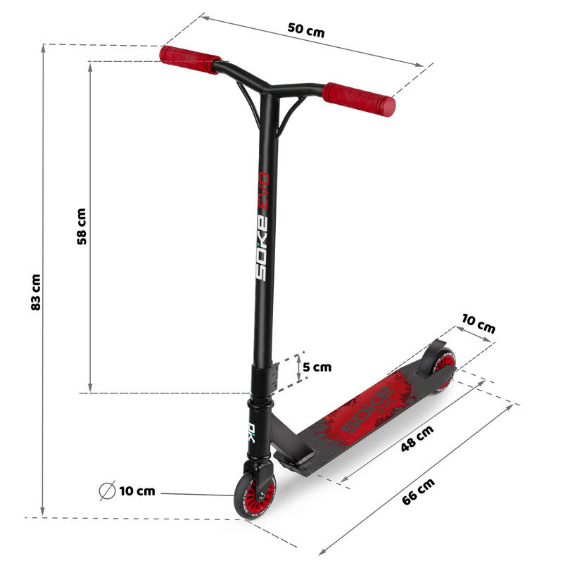 Monopattino freestyle bambino Evo, Rosso