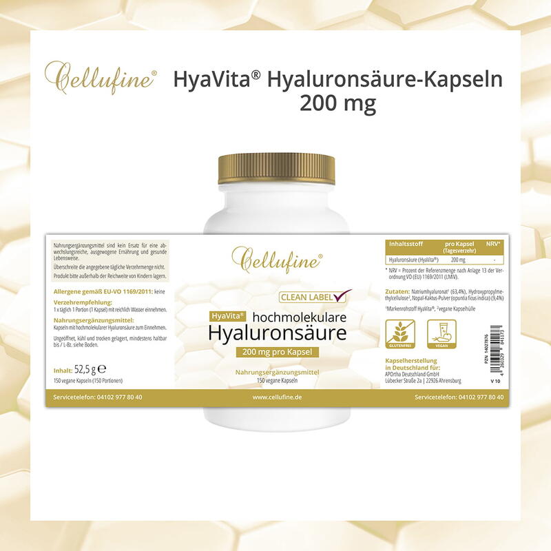 HyaVita® Hyaluronsäure-Kapseln 200 mg - 150 vegane Kapseln