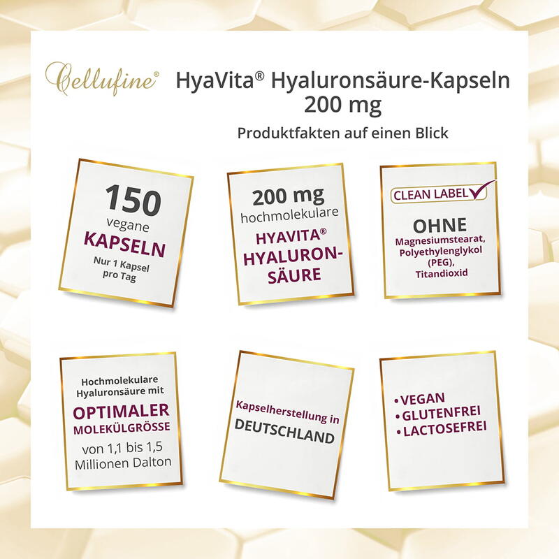 HyaVita® Hyaluronsäure-Kapseln 200 mg - 150 vegane Kapseln