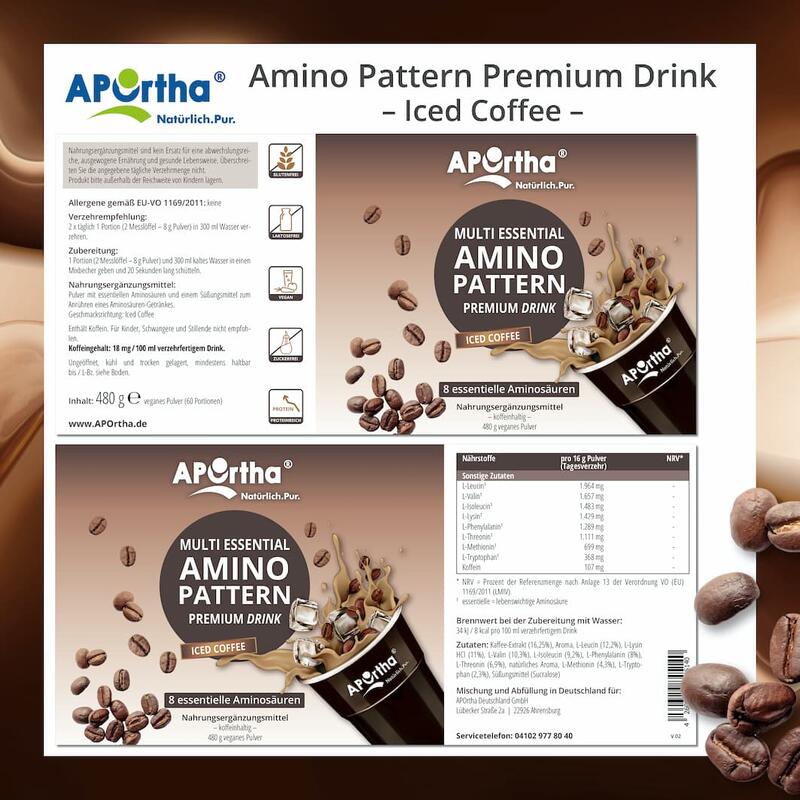Amino Pattern Drink - Aminosäuren EAA/BCAA - Iced Coffee - veganes Pulver