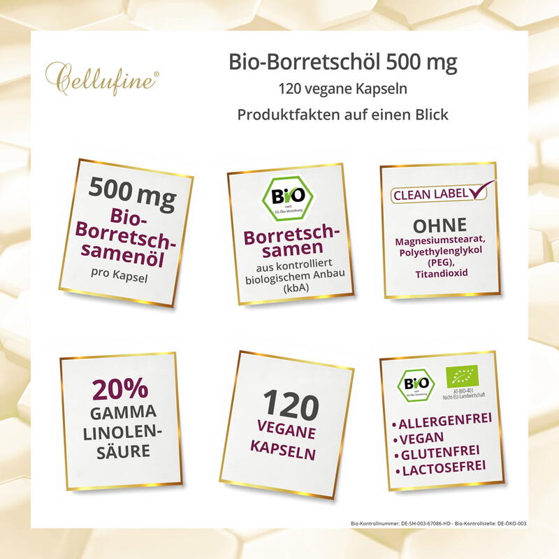 Bio-Borretschöl 500 mg - 120 vegane Kapseln