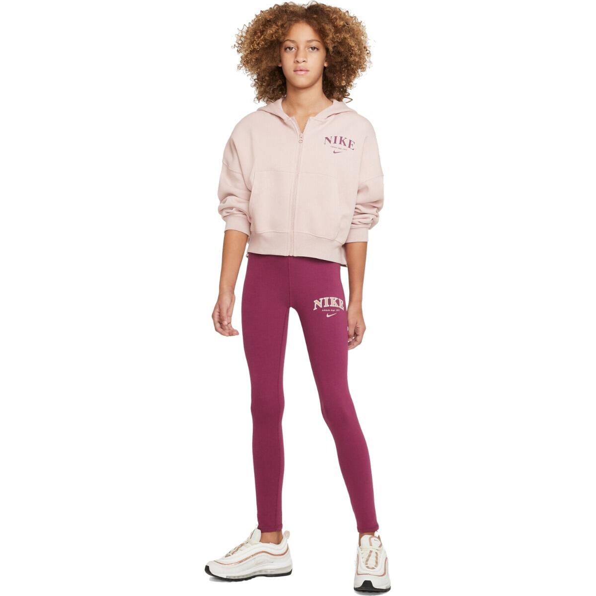 Leggings Nike G per ragazze, Palissandro, taglia L 4/4