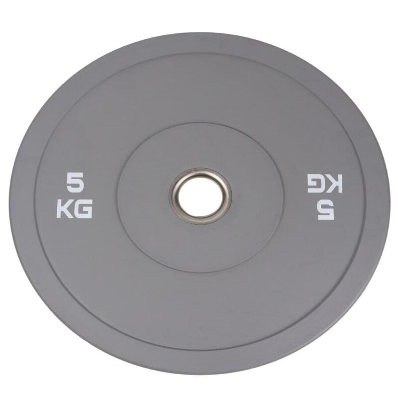 Disco olímpico bumper 5kg cinzento  Viok Sport