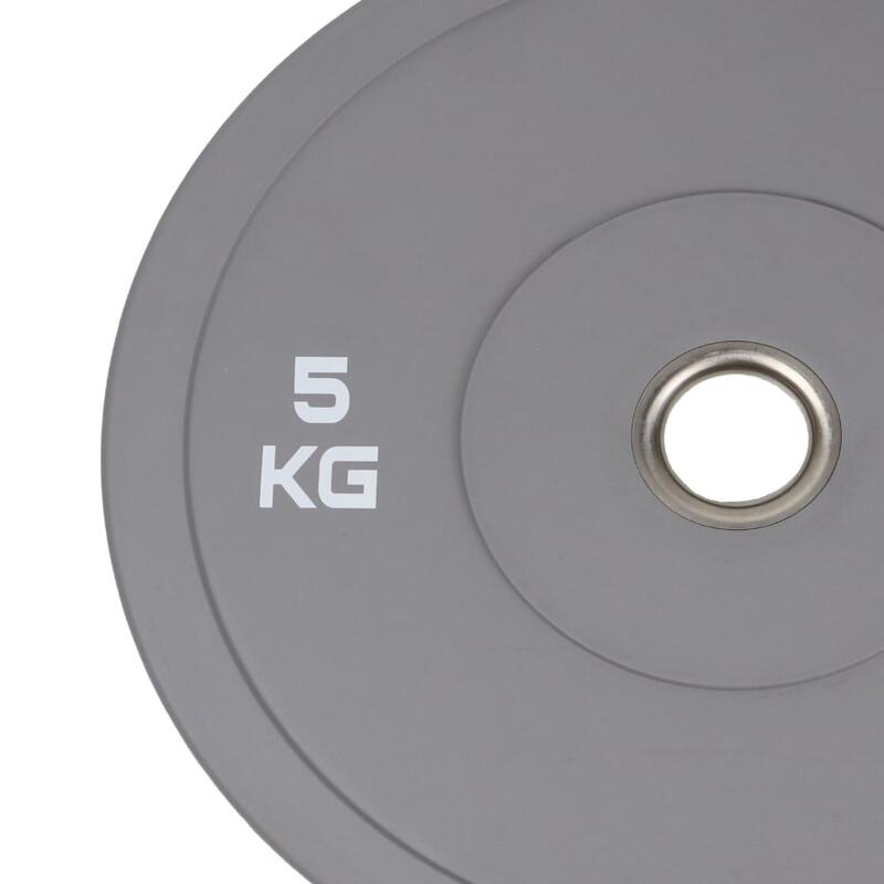 Disco olímpico bumper 5kg cinzento  Viok Sport