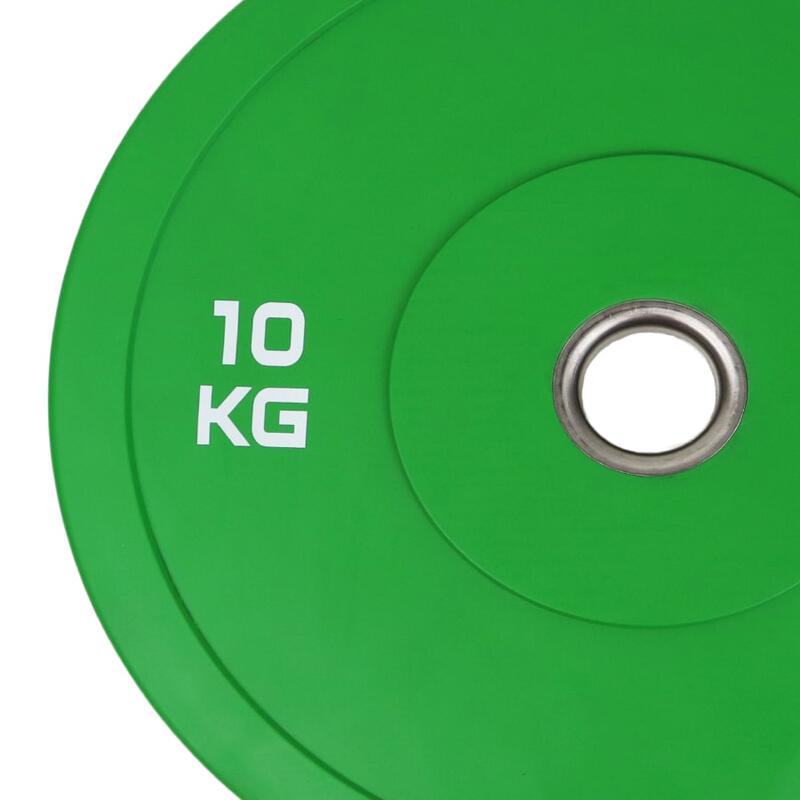 Disco olímpico bumper 10kg verde Viok Sport