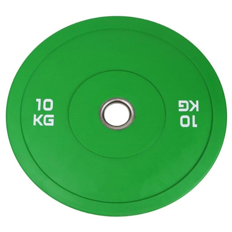 Disco olímpico bumper 10kg verde Viok Sport