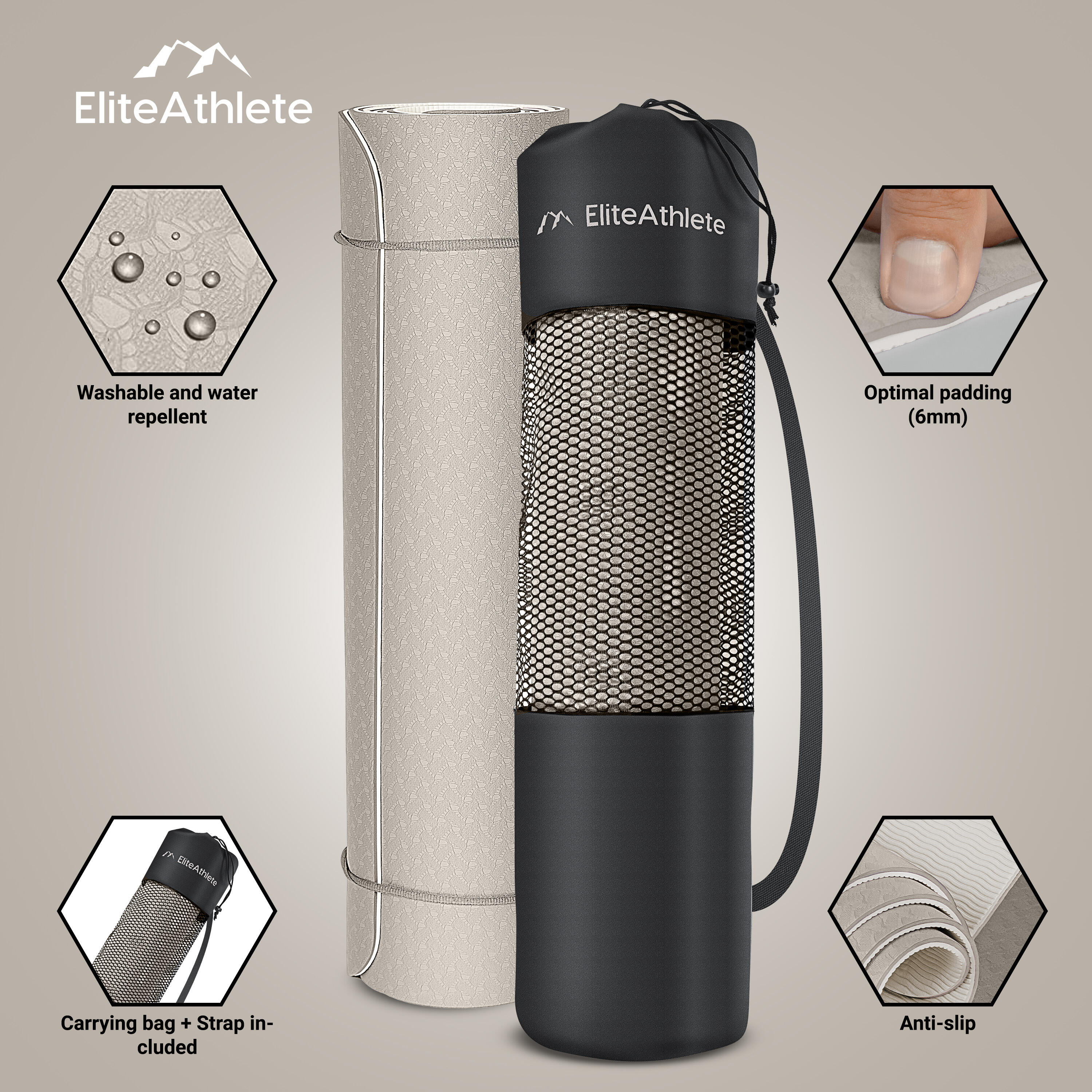 EliteAthlete® Yogamat - Fitness Mat - Sport Mat 2/7
