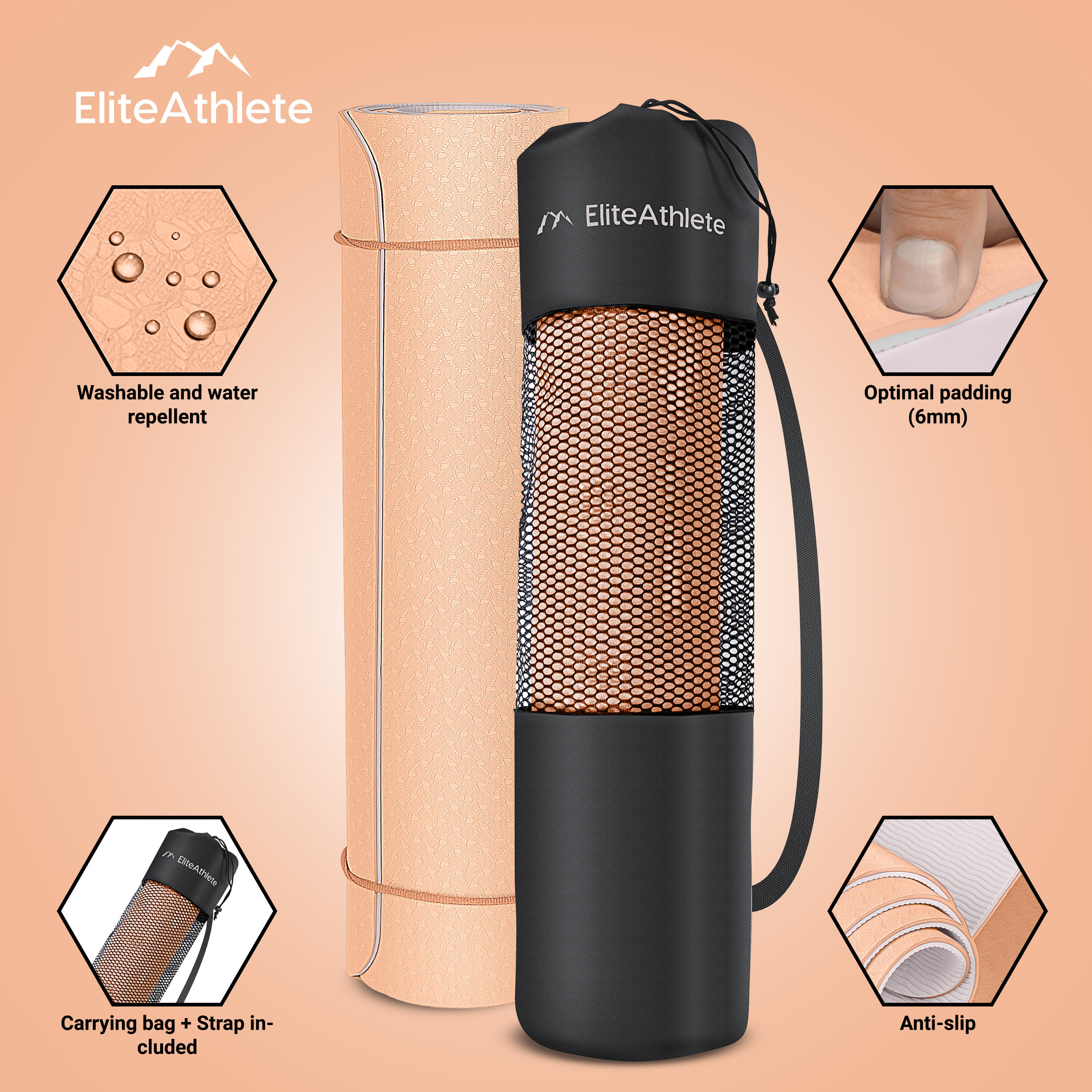 EliteAthlete® Yogamat - Fitness Mat - Sport Mat 2/7
