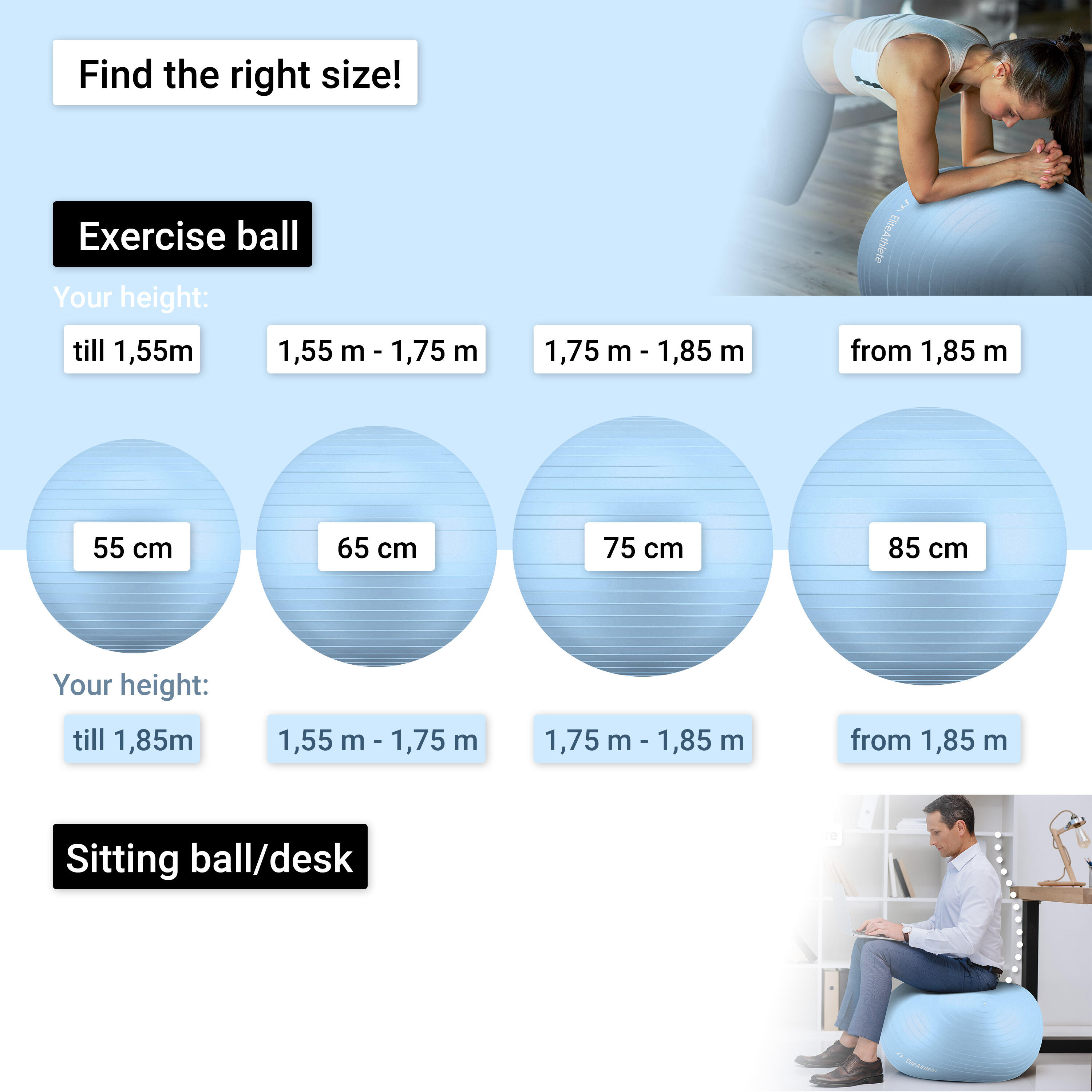 EliteAthlete® Ballon Gym - Fitness Pilates Yoga - Ballon Grossesse 7/7