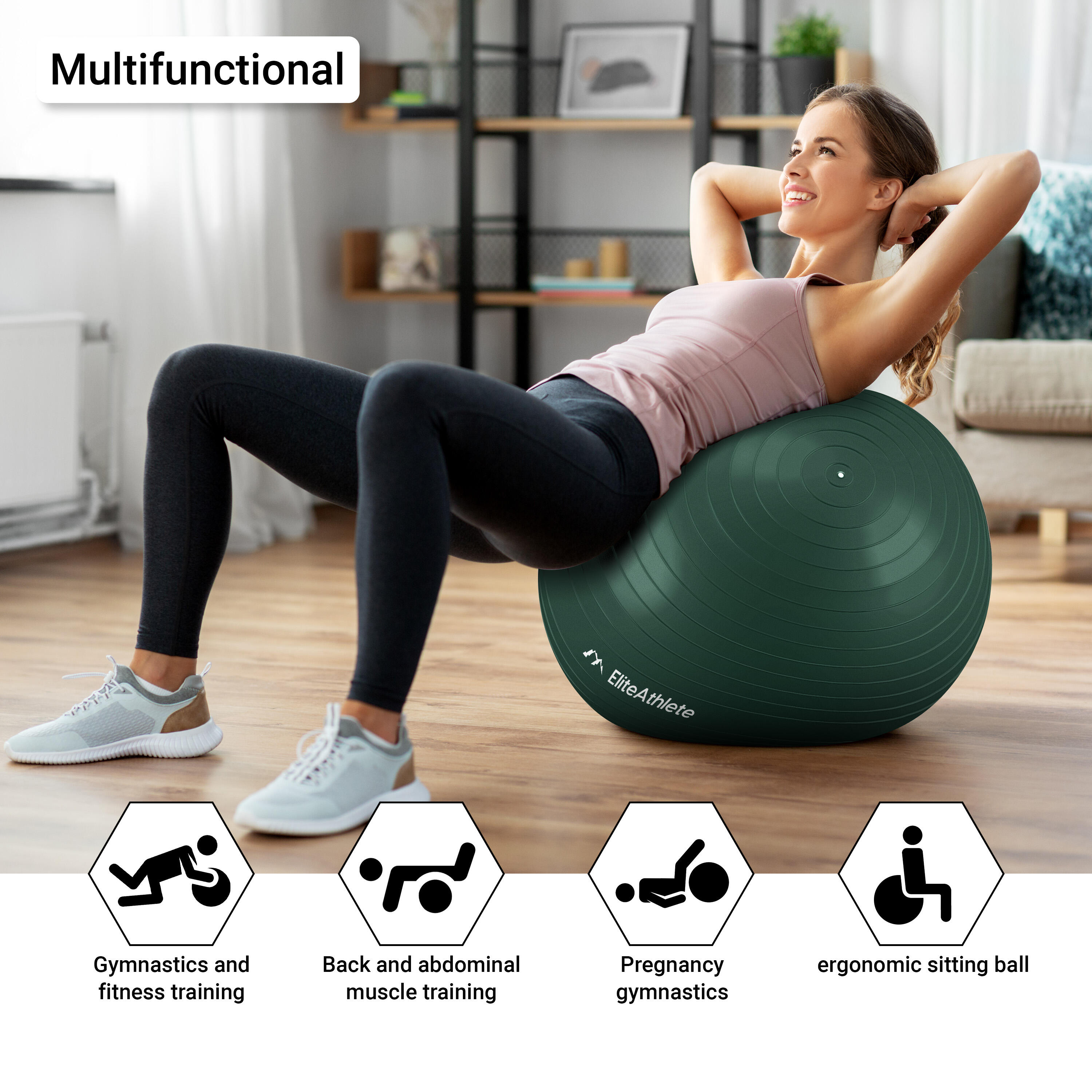 EliteAthlete® Ballon Gym - Fitness Pilates Yoga - Ballon Grossesse 2/7