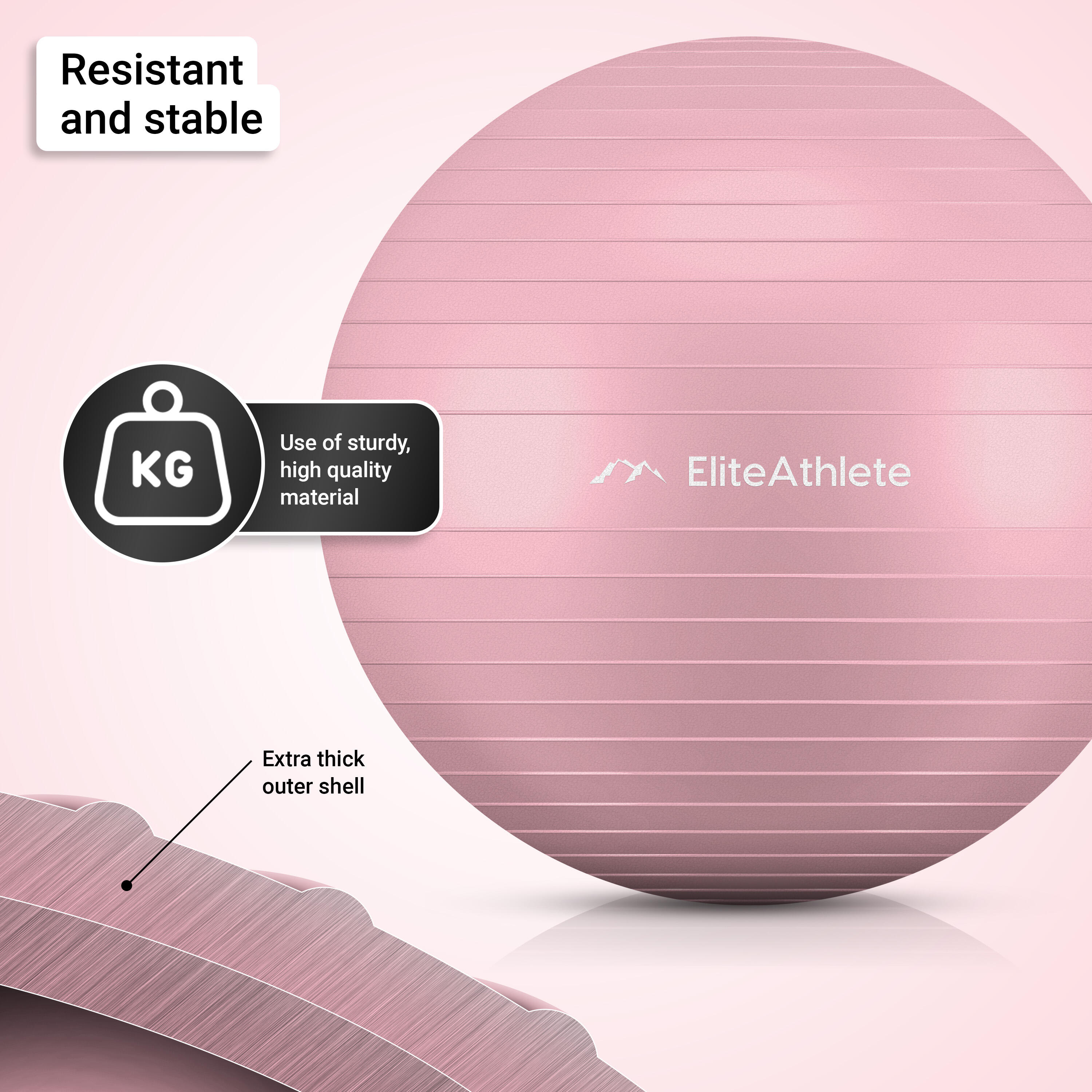 EliteAthlete® Ballon Gym - Fitness Pilates Yoga - Ballon Grossesse 5/7