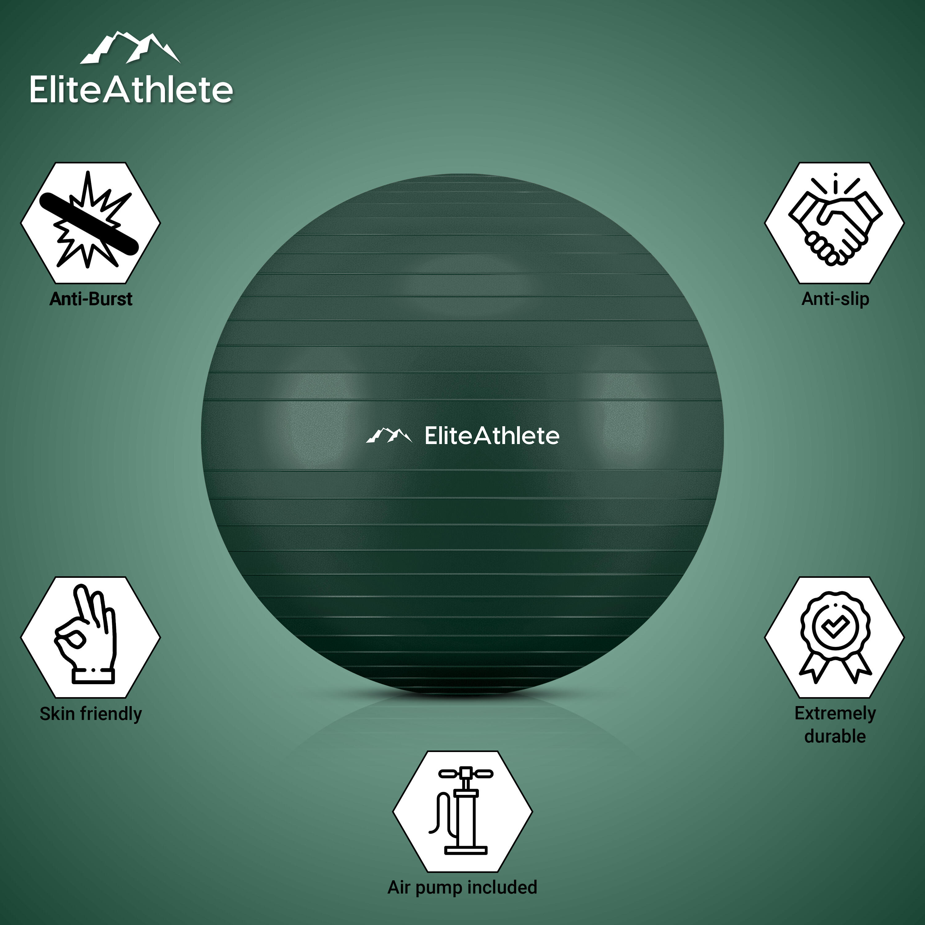 EliteAthlete® Ballon Gym - Fitness Pilates Yoga - Ballon Grossesse 6/7