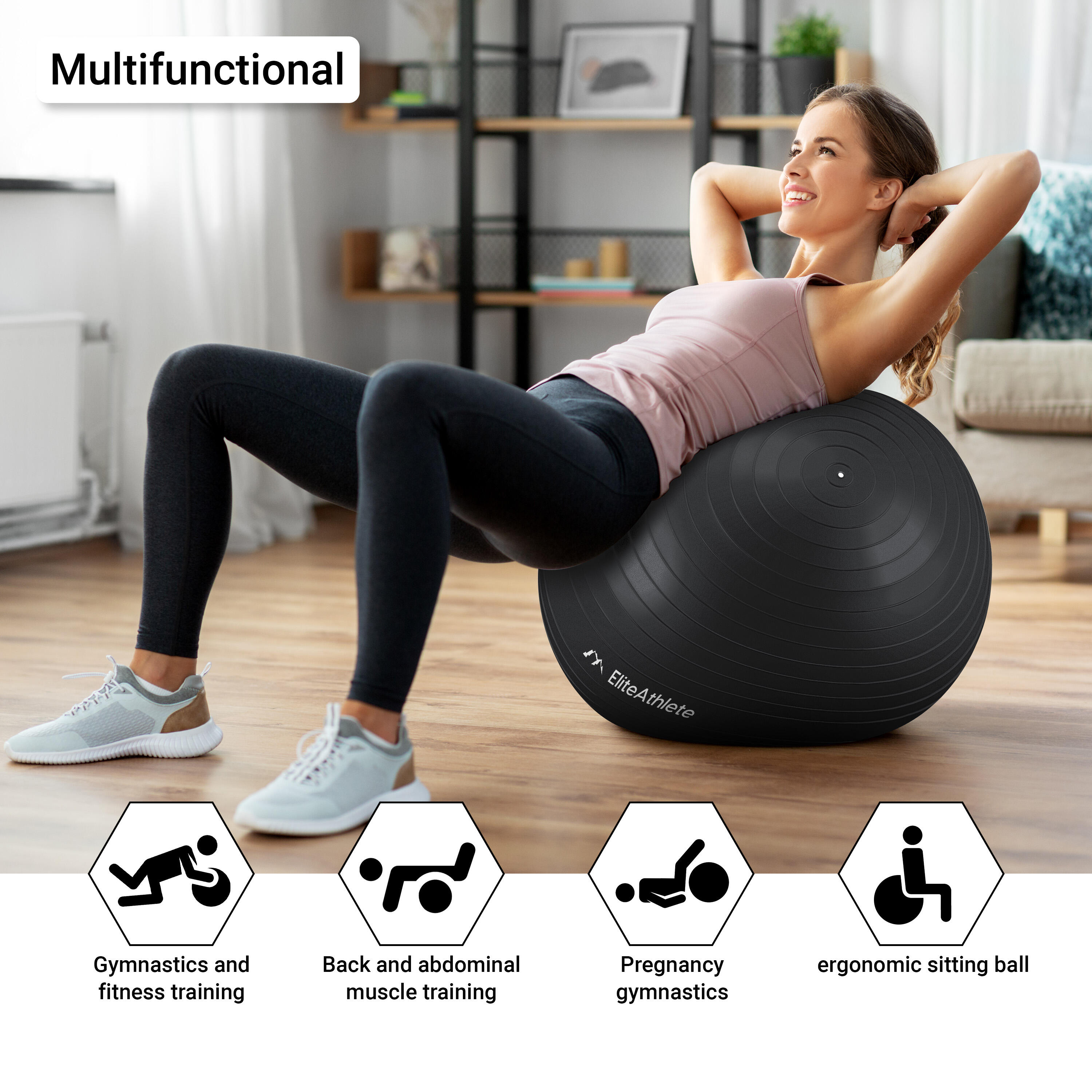 EliteAthlete® Ballon Gym - Fitness Pilates Yoga - Ballon Grossesse 2/7