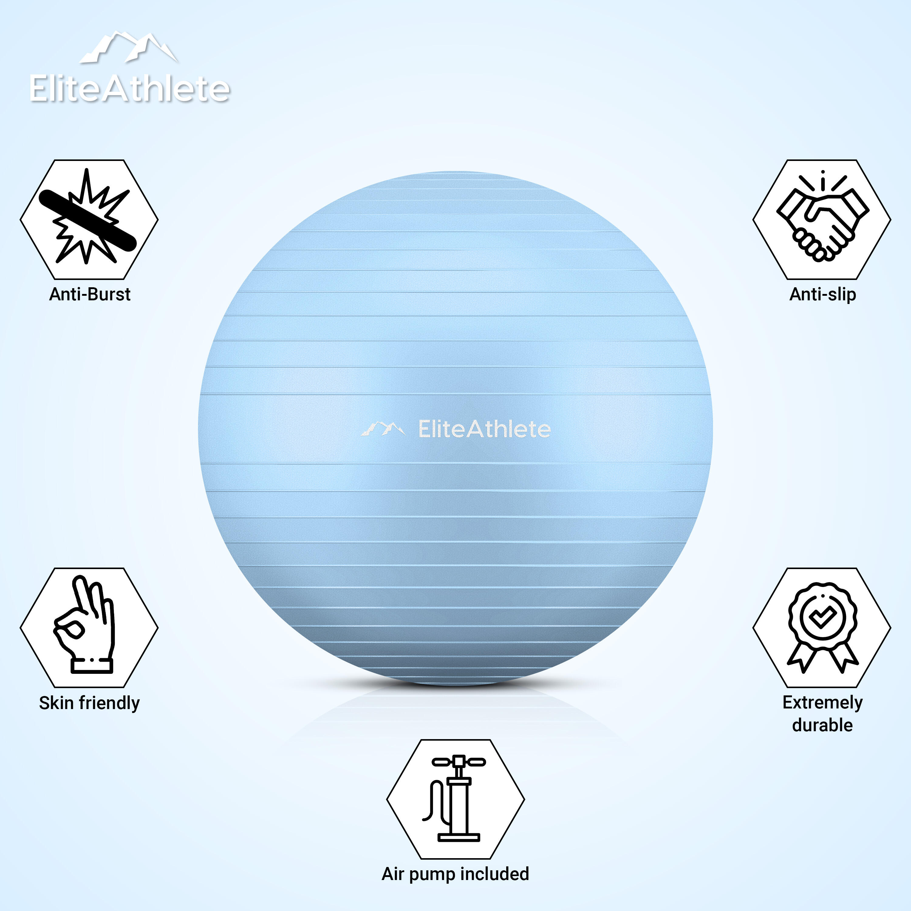 EliteAthlete® Ballon Gym - Fitness Pilates Yoga - Ballon Grossesse 6/7