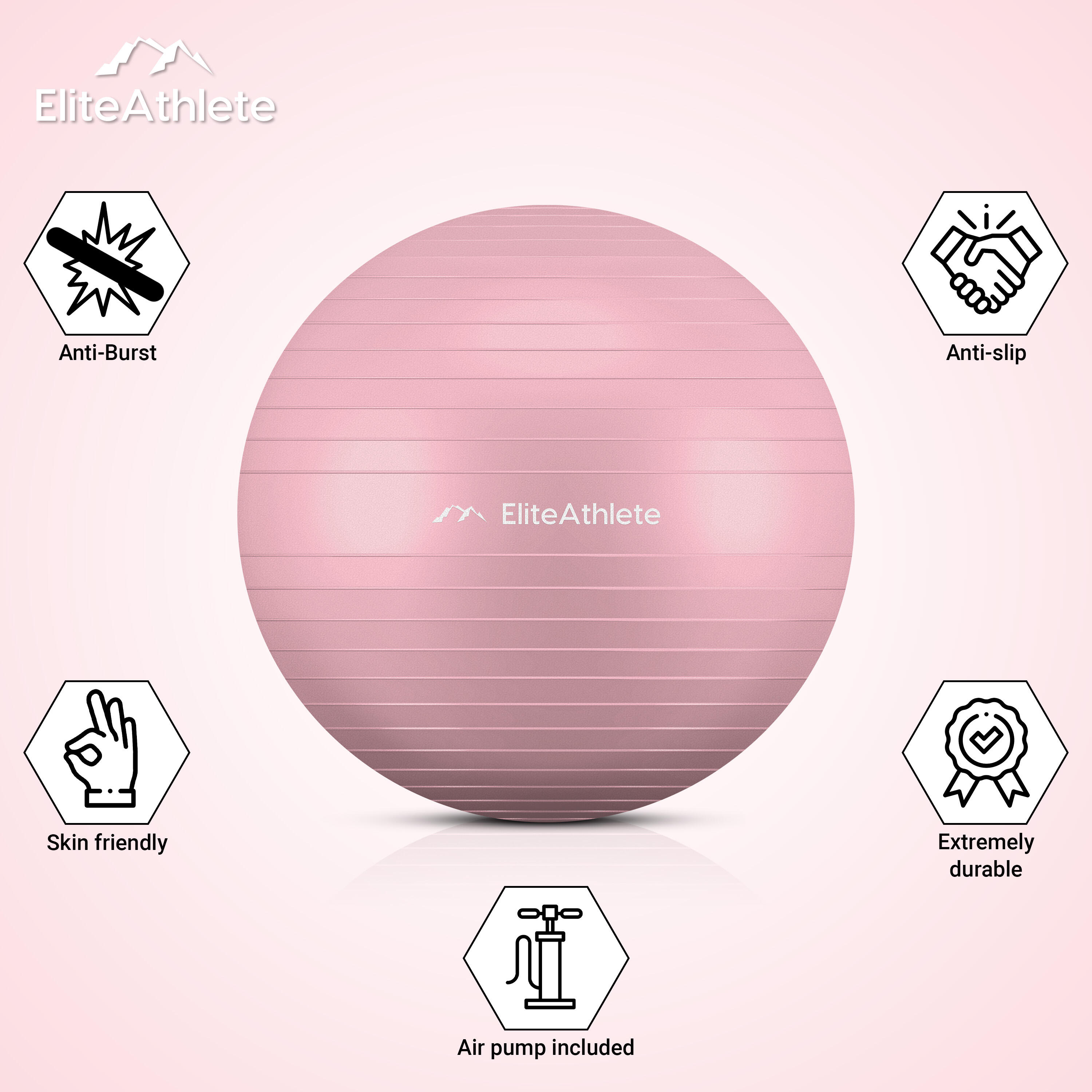 EliteAthlete® Ballon Gym - Fitness Pilates Yoga - Ballon Grossesse 6/7