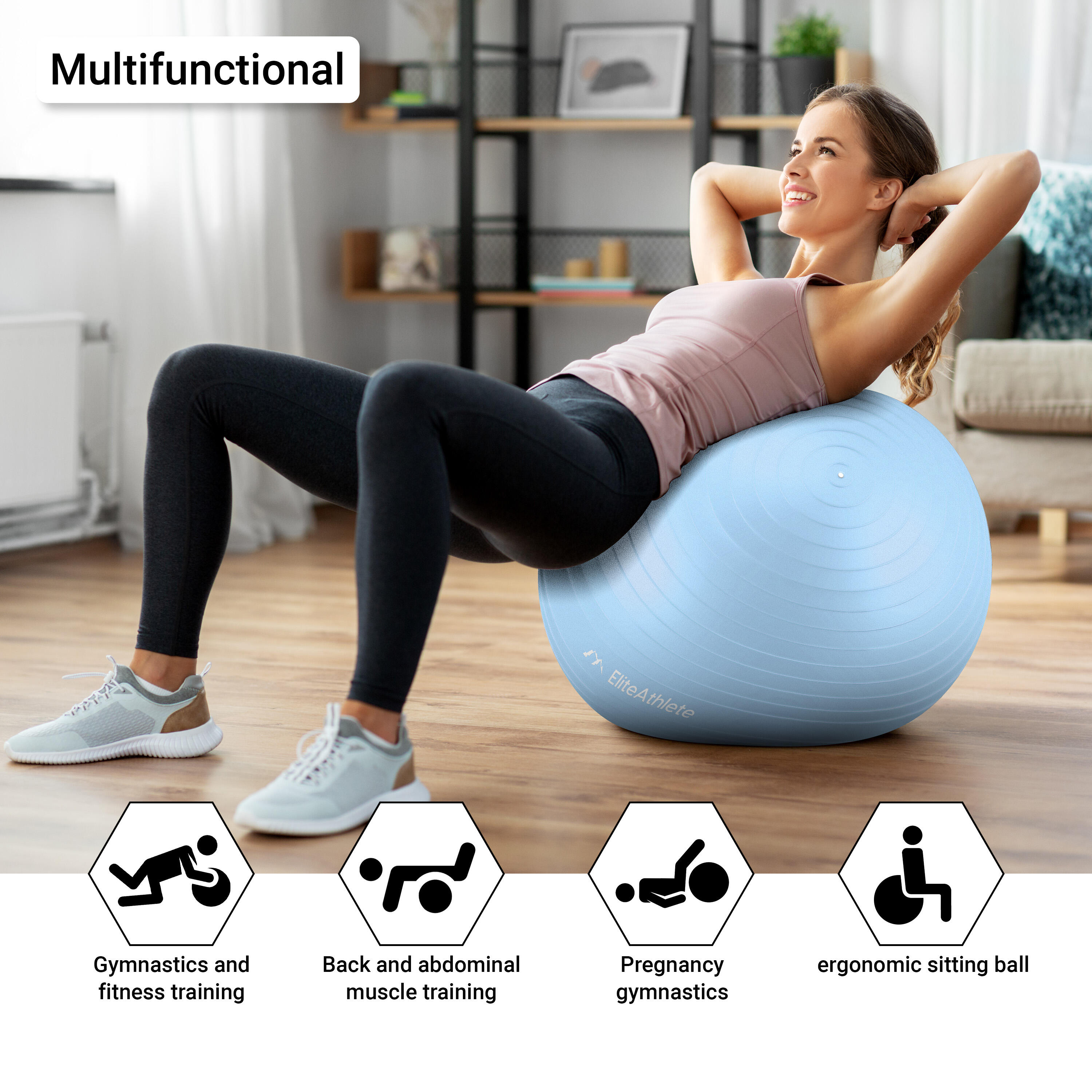 EliteAthlete® Ballon Gym - Fitness Pilates Yoga - Ballon Grossesse 2/7
