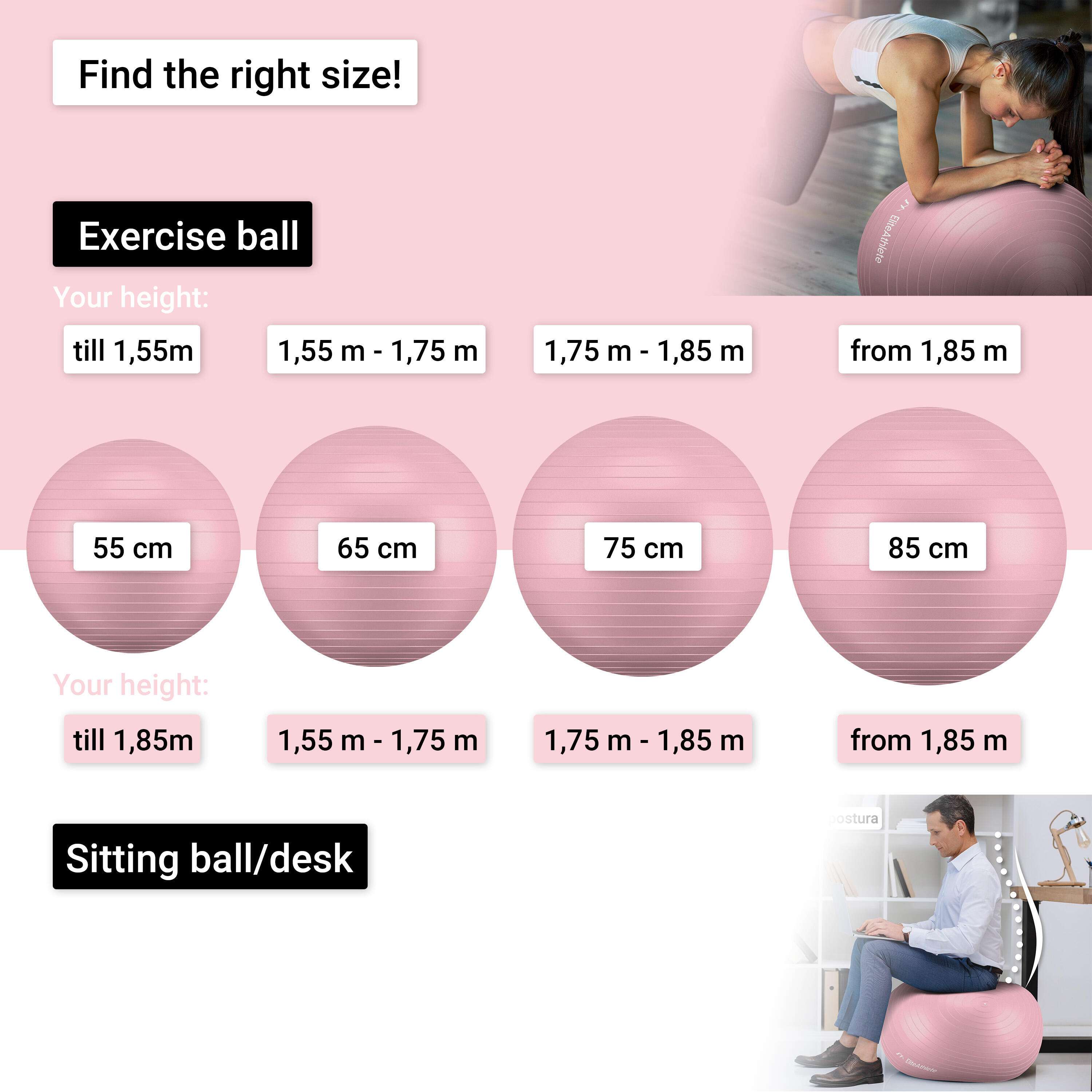 EliteAthlete® Ballon Gym - Fitness Pilates Yoga - Ballon Grossesse 7/7