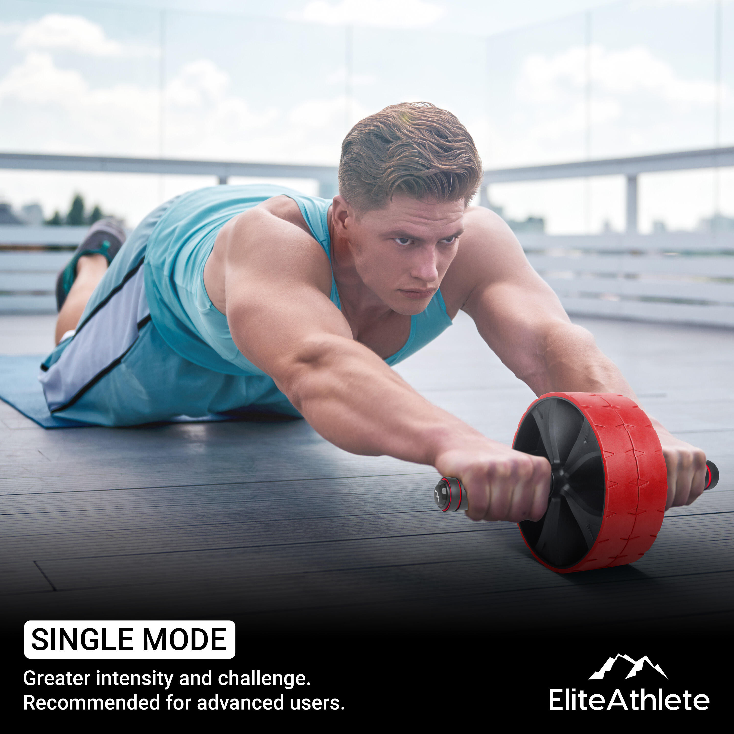 EliteAthlete® Buiktrainer - Roulette Abdominaux - AB Wheel - Rouleau Abdo 3/7