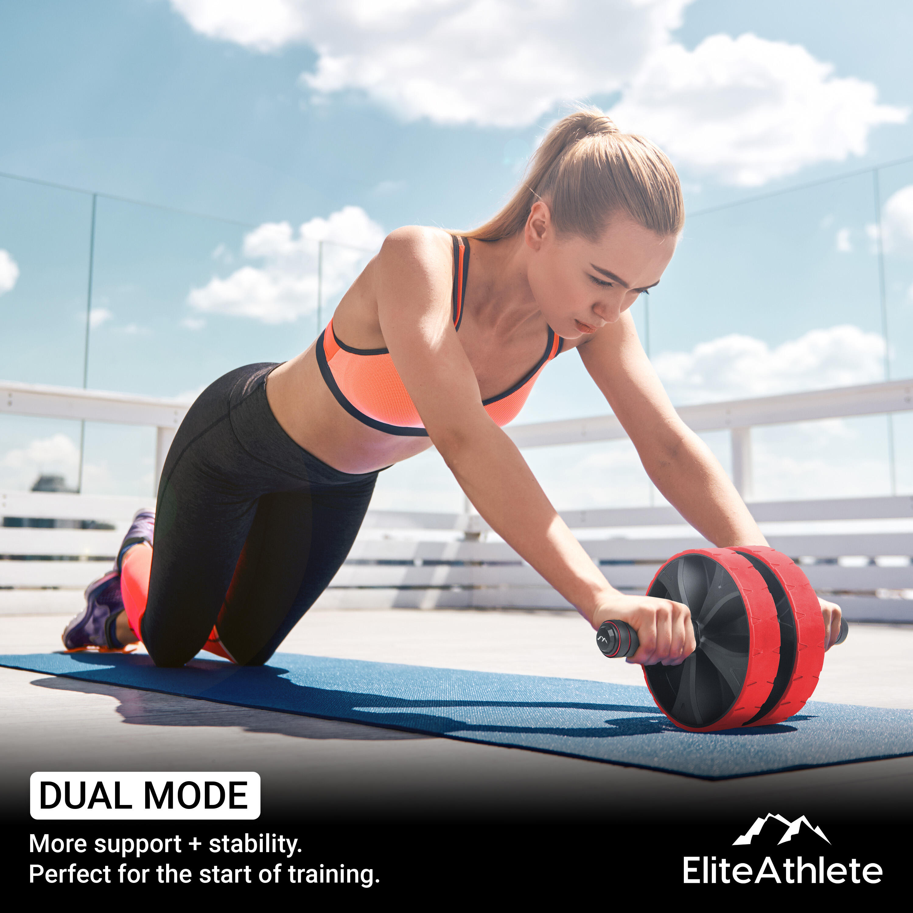 EliteAthlete® Buiktrainer - Roulette Abdominaux - AB Wheel - Rouleau Abdo 4/7