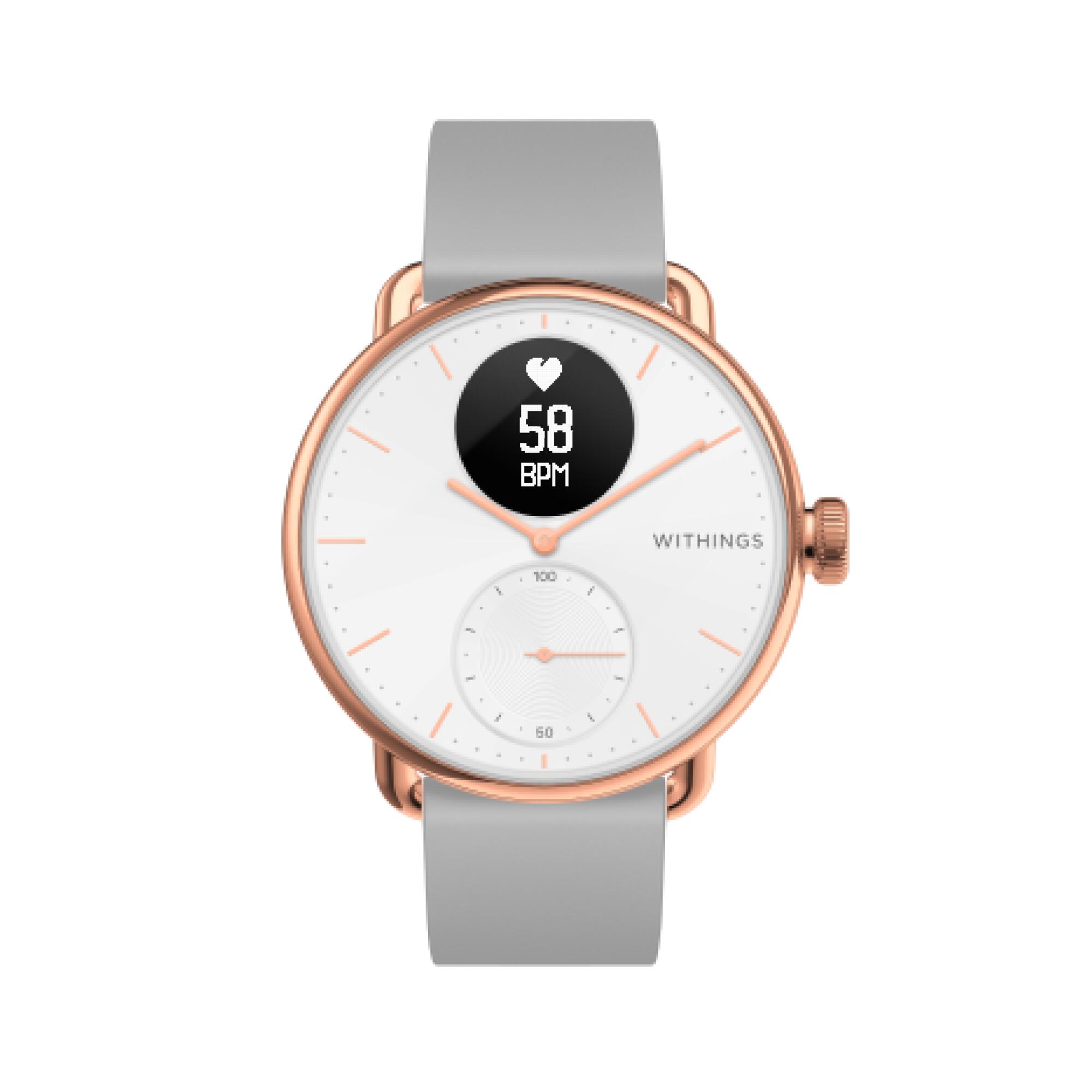 WITHINGS ScanWatch 38 mm Or rose Blanc