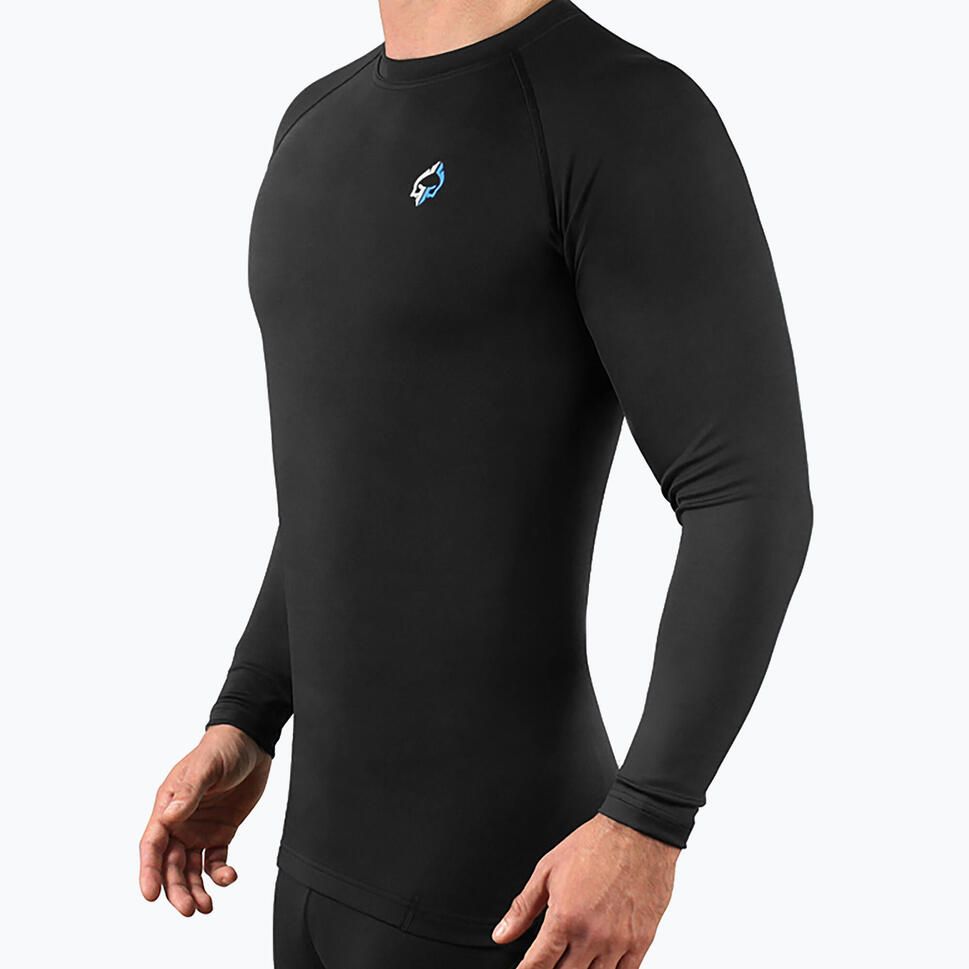 Rashguard do treningu Ground Game Essential Czarny Długi Rękaw